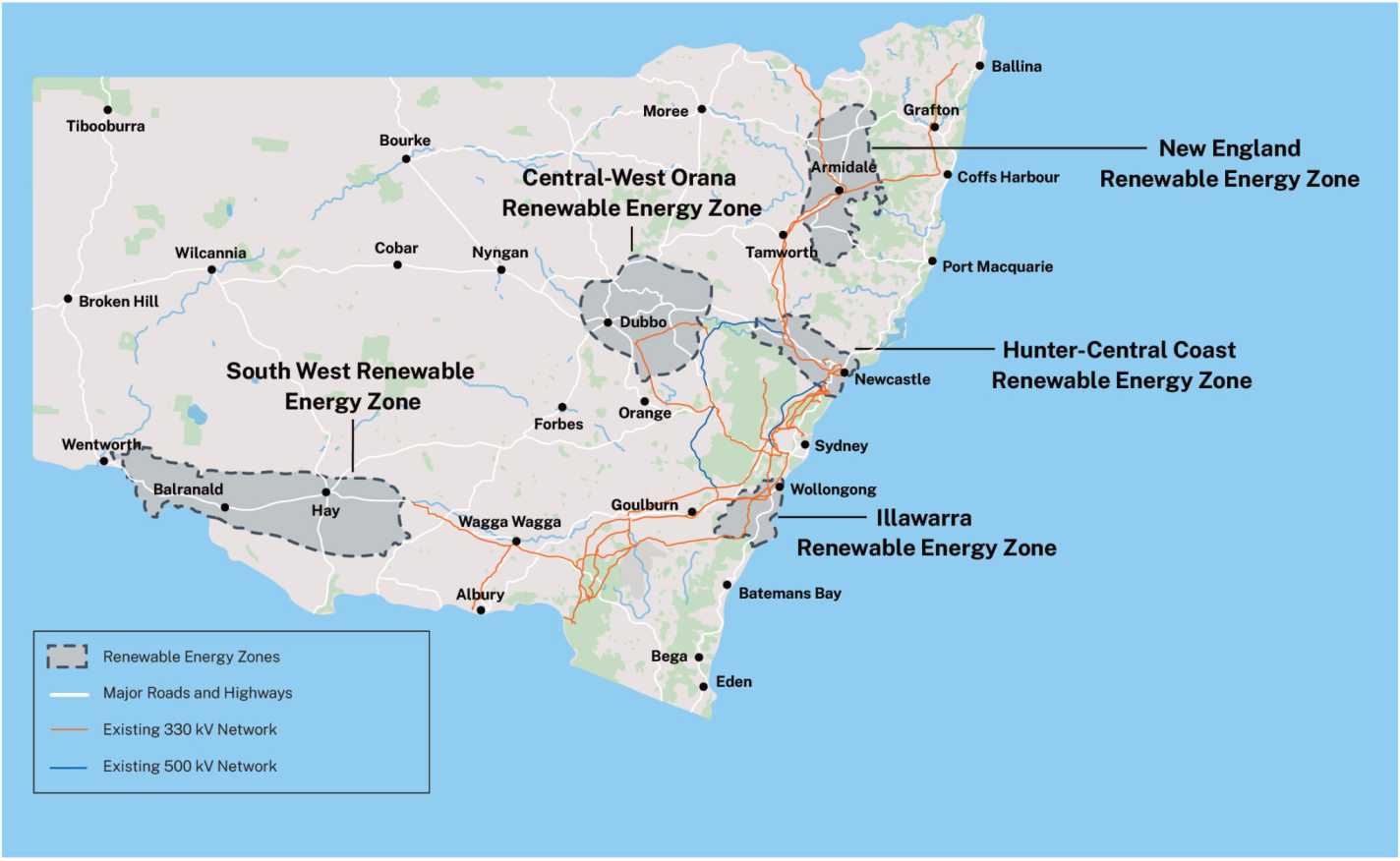 NSW Energy Renewable Zones (REZs) and Transmission Infrastructure Projects (TIPs)